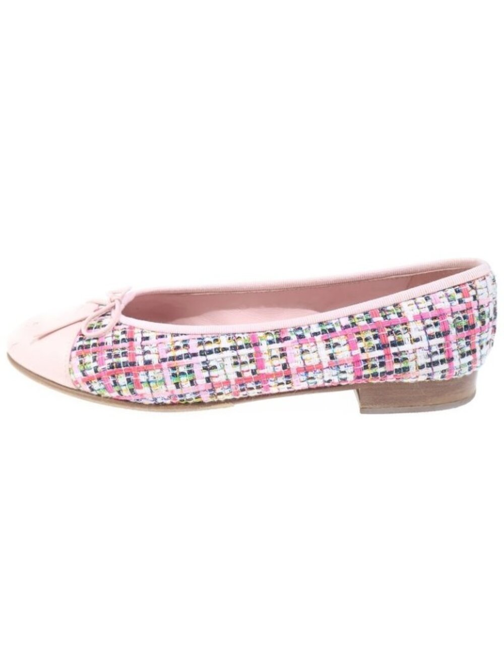 Chanel Ballerina CC Logo Tweed Flat Shoes Pink - Picture 1 of 6